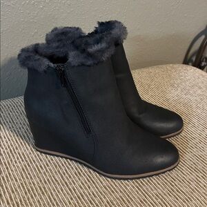 SOUL Naturalizer Black Wedge Ankle Boots